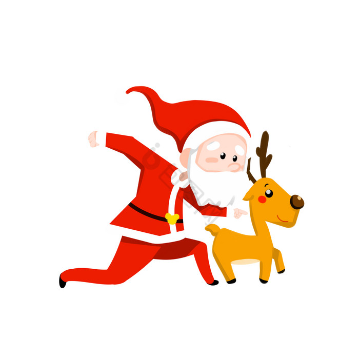 圣诞老人圣诞麋鹿图片