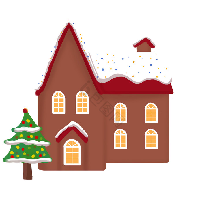 圣诞节小房子雪屋图片