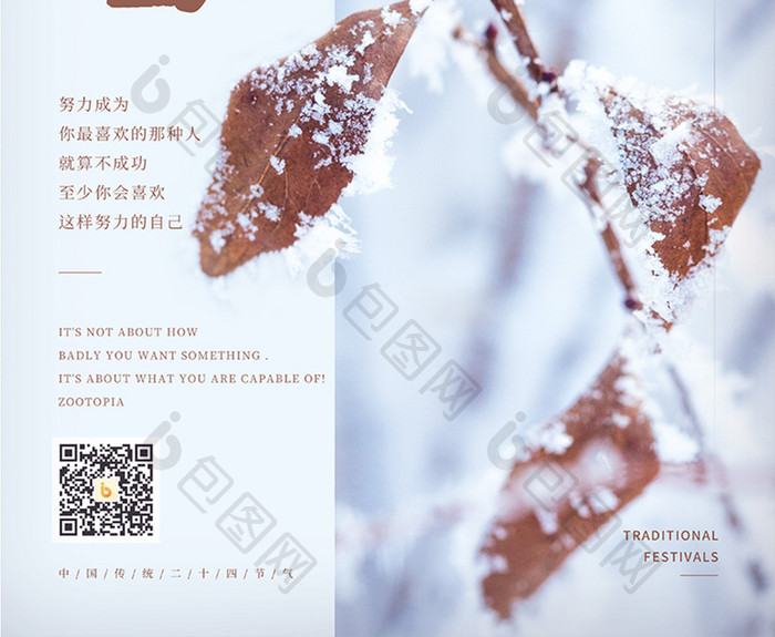 小雪时节简约摄影图海报