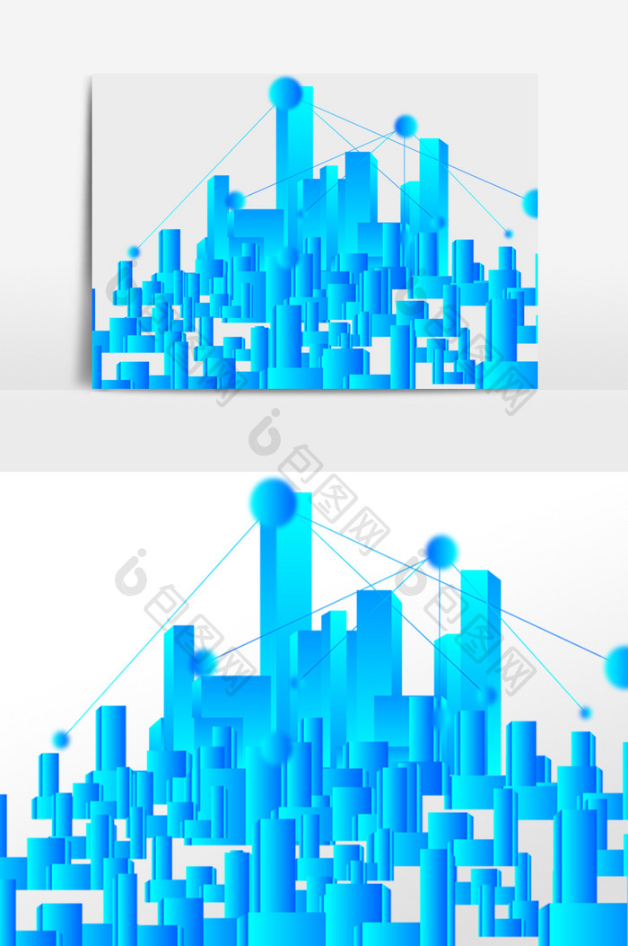 蓝色科技城市建筑