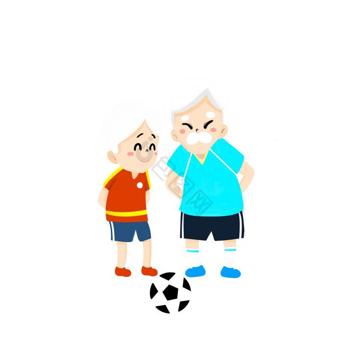 老年人运动踢足球图片