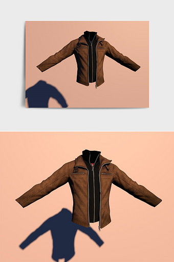 时尚的皮夹克c4d产品模型图片