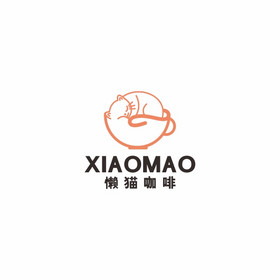 懒猫咖啡厅奶茶店小猫logo标志vi