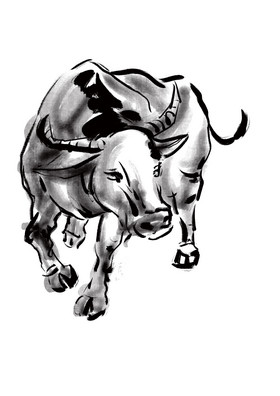 牛年水墨牛