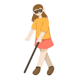 残疾人盲人女孩