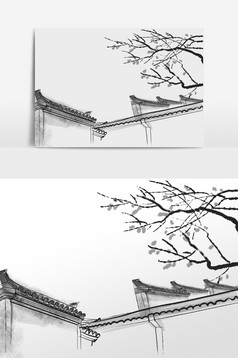 江南建筑房檐屋顶院墙