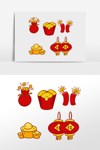 新年春节红包鞭炮图标