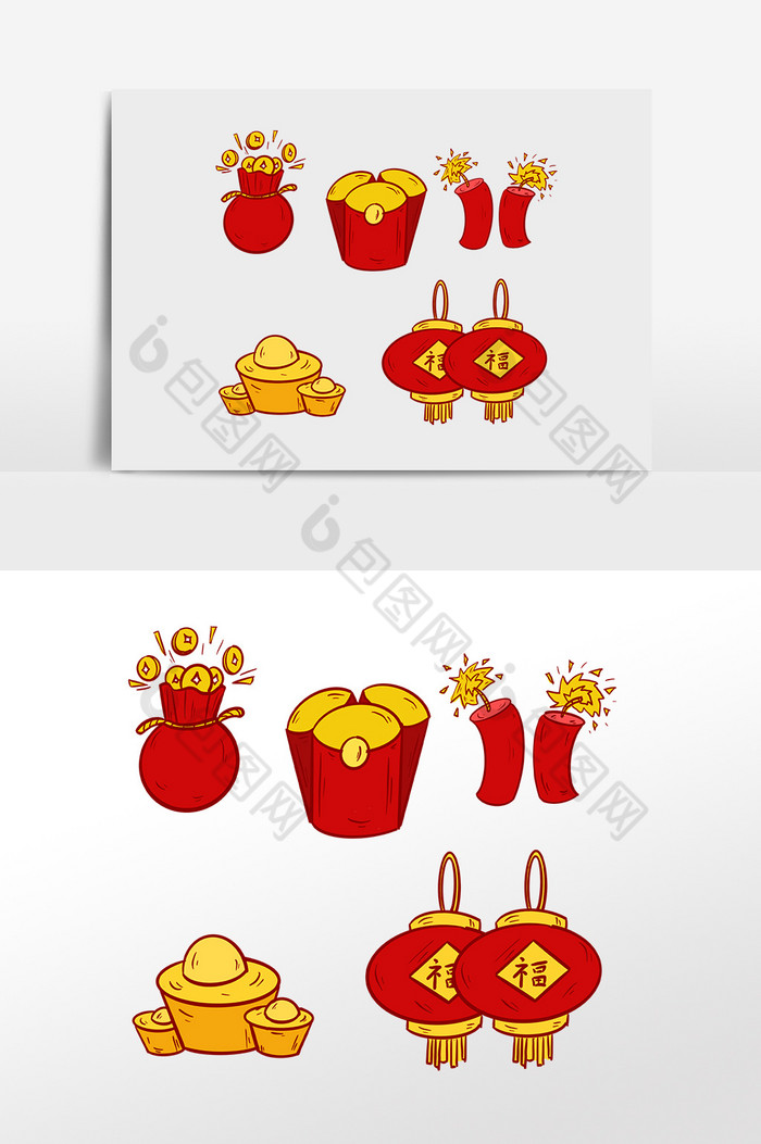 新年春节红包鞭炮图标图片图片
