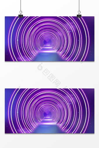 梦幻紫色商务科技炫彩空间感渐变背景图片