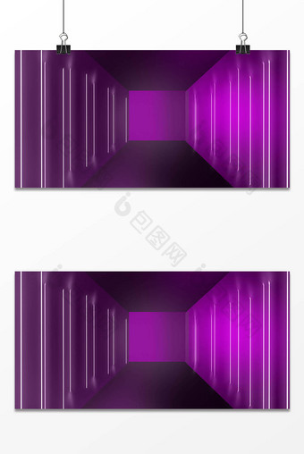 紫色商务科技空间感立体背景图片