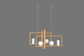 简约新中式吊灯C4D模型
