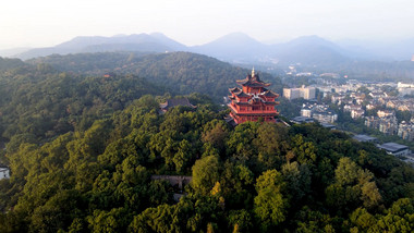 航拍杭州吴山景区