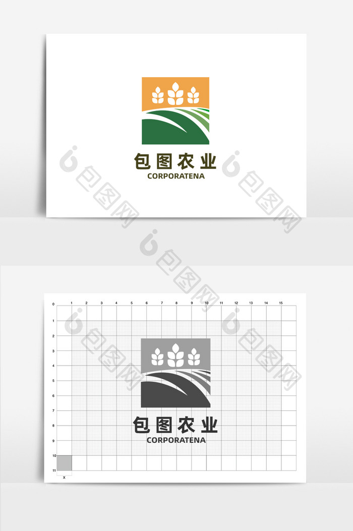 绿色农业农林农田标志logo标志