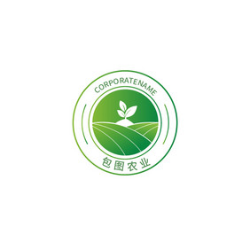 包图农业农林绿色农田标志logo