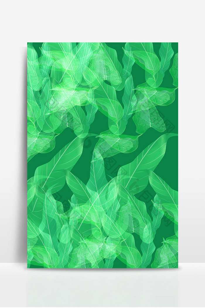 绿色小清新纹理质感树叶背景