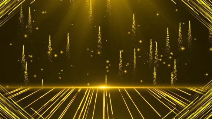 4K大气金色粒子光线颁奖舞台背景