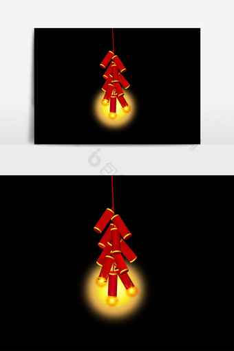 拟真质感新春节日爆竹鞭炮元素图片