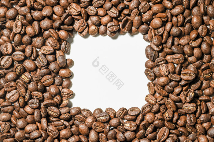 暗色纹理咖啡豆边框图片