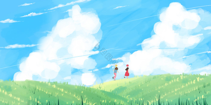 蓝天白云梦幻童年日漫