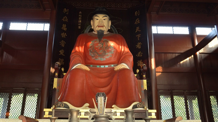 著名吴越国王钱镠像实拍视频