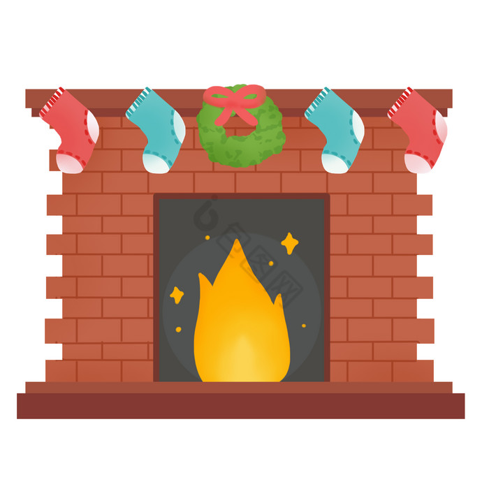 圣诞节圣诞装饰壁炉图片