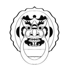 圆环门把手狮子头