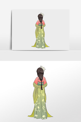 古装汉服美女背影