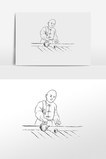 水墨茶文化喝茶茶道茶壶