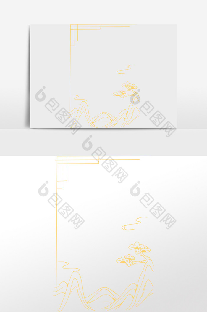 金色重阳节菊花边框图片图片