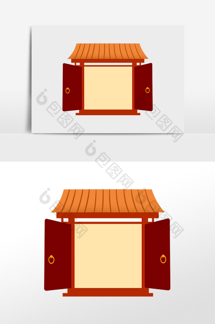 古风中式建筑大门边框