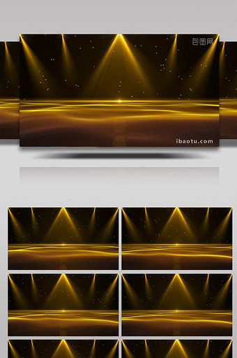 4K大气金色唯美灯光颁奖舞台背景图片