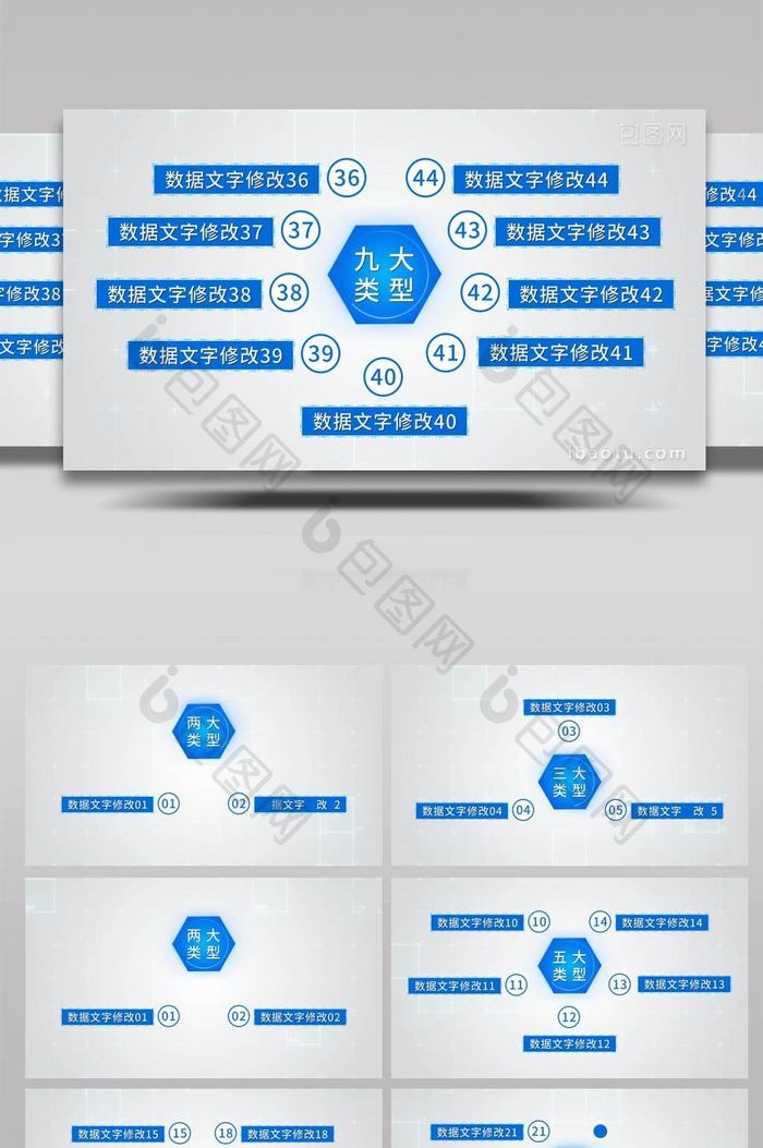 简洁数据文字板块展示企业宣传AE模板