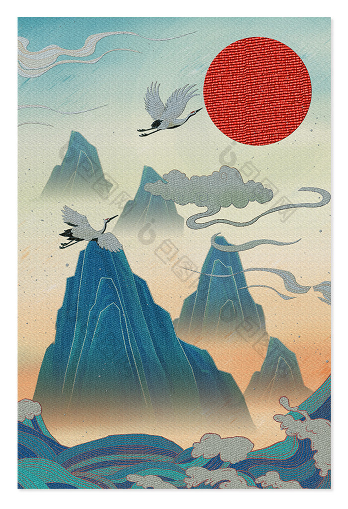 古风民族传统中华刺绣山水画 背景下载 包图网 古风民族传统中华刺绣山水画 背景下载 包图网