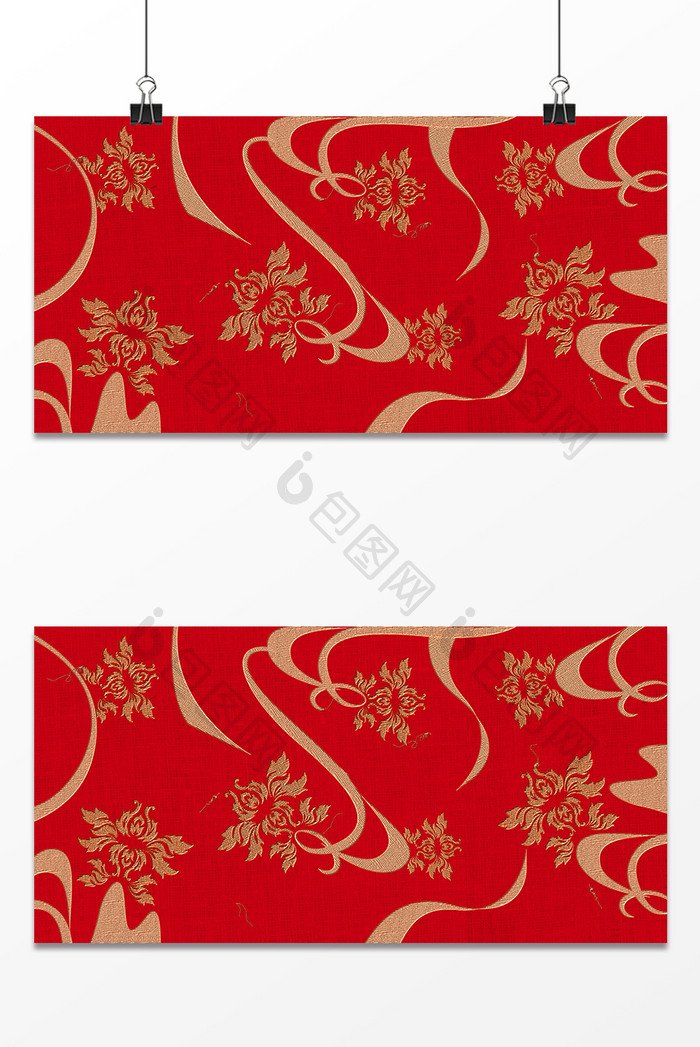 红色中华刺绣民族传统花纹背景