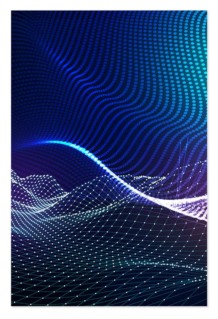 蓝紫色炫酷科技数据光波网格背景