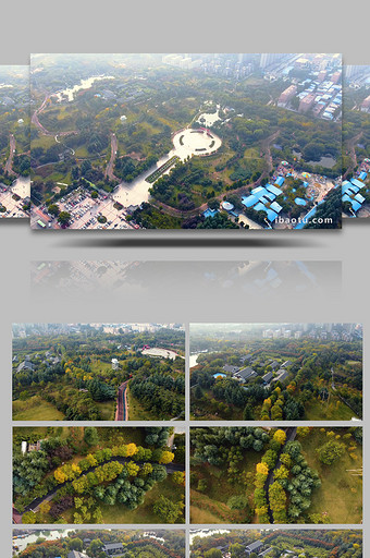 航拍郑州荥阳植物园公园绿地绿化图片