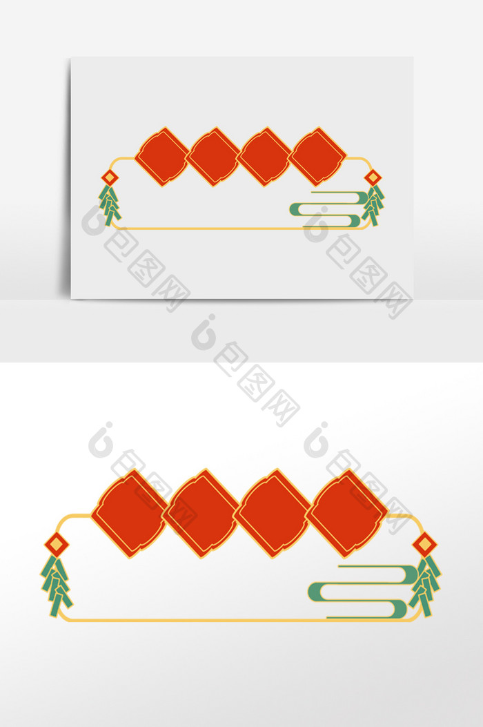 国潮烫金古风边框