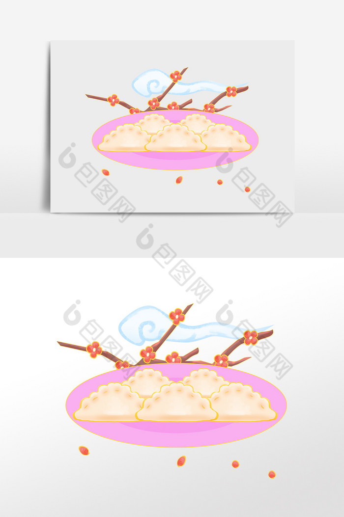 冬天祥云冬至饺子图片图片