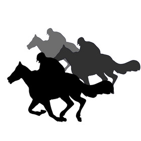 骑马赛马剪影