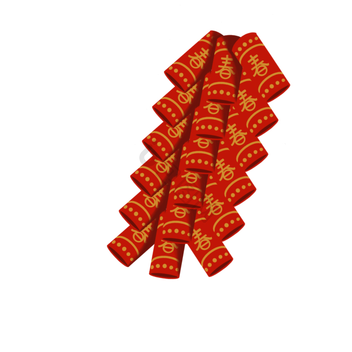 新年一串鞭炮炮仗png下载-包图网