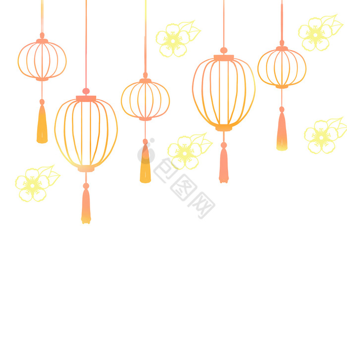 春节线性灯笼挂饰图片