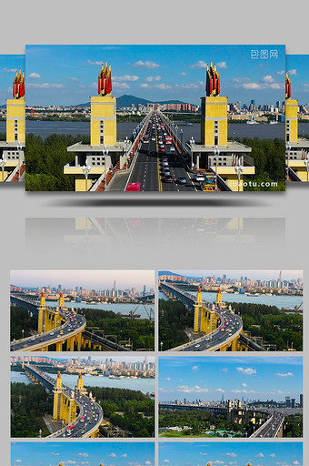 航拍南京长江大桥翻新通车新局面图片