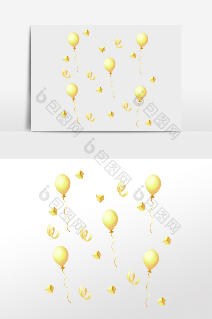 电商金色漂浮气球