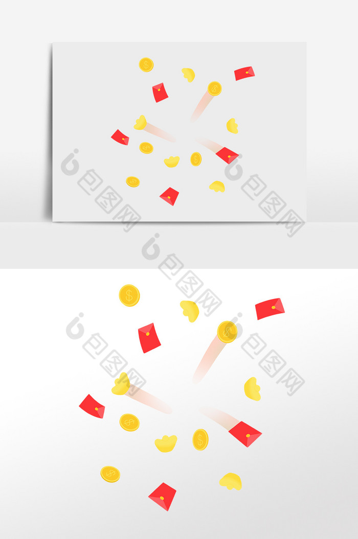 新年金币红包红包雨图片图片