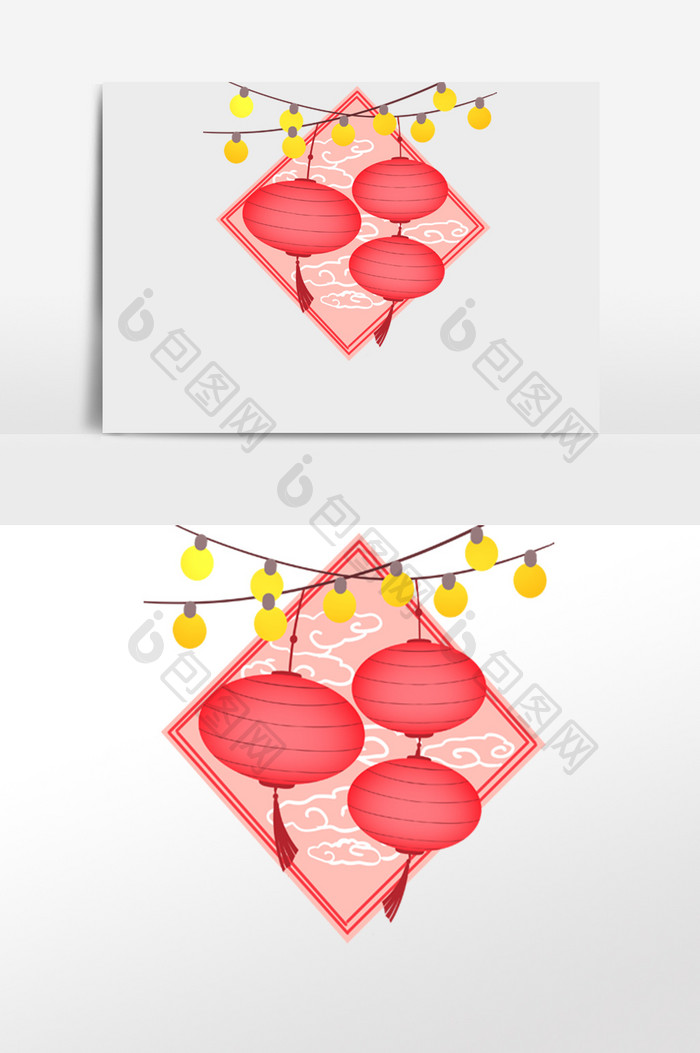 春节粉色喜庆灯笼