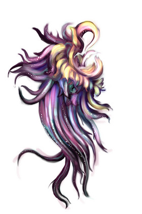 风彩色恶魔翅膀