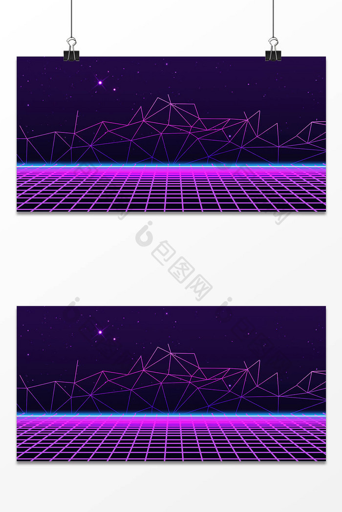梦幻紫色立体线条感背景
