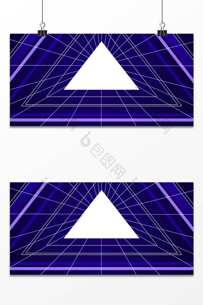 蓝色立体线条空间感三角 背景下载 包图网