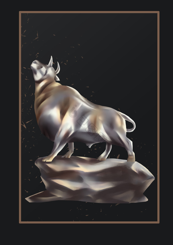 金牛牛年牛年快乐图片