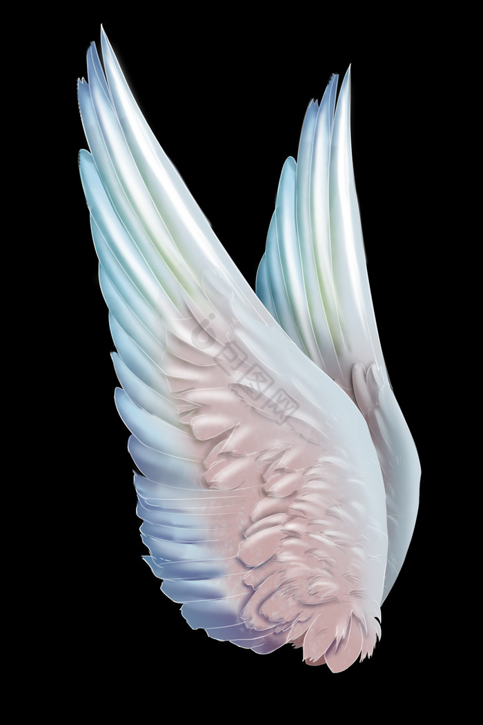 彩色天使飞翅膀羽翼